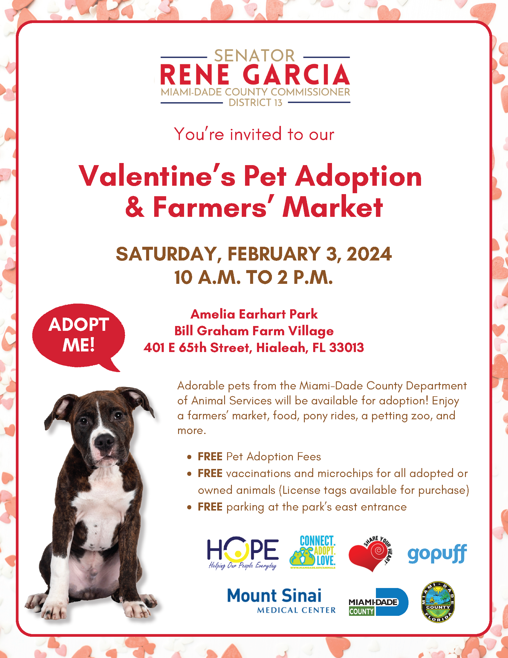 Valentine’s Pet Adoption & Farmers’ Market @ Amelia Earhart Park Bill Graham Farm Village