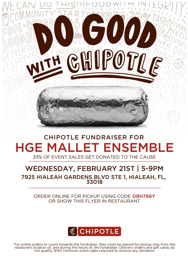 Do good with Chipotle @ 7925 Hialeah Gardens Blvd STE 1, Hialeah, FL 33018